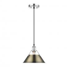  3306-M CH-AB - Orwell 10" Wide Medium Pendant in Chrome with Aged Brass